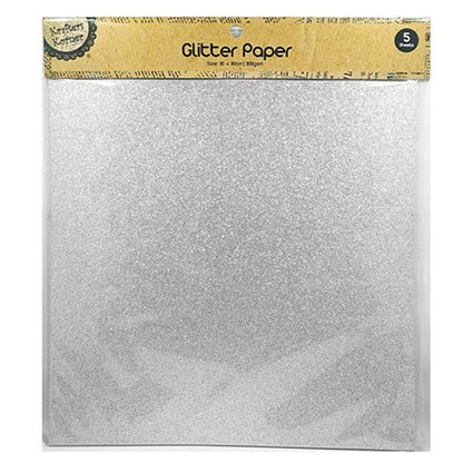 Glitter Paper, 5pk, 4 Asstd Colours