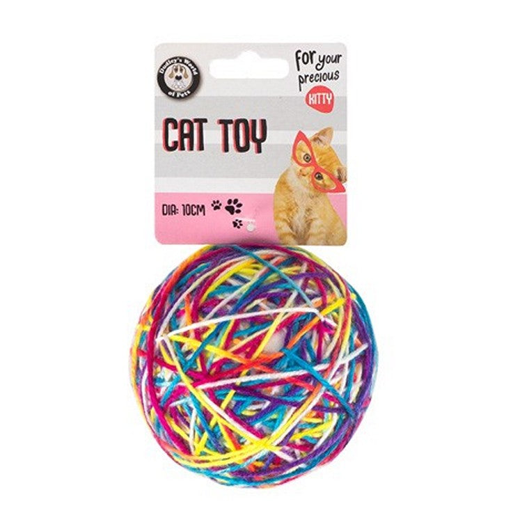 Cat Toy Colourful Yarn Ball, 10cm