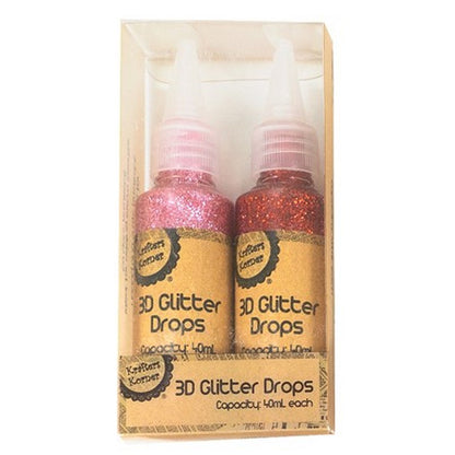 3D Glitter Drops, 2pk, 6 Asstd Colours