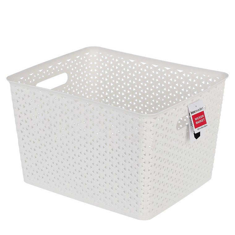 Box Sweden Wicker Design Basket, Asstd, 35.5cm