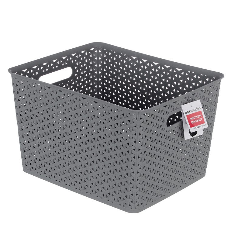 Box Sweden Wicker Design Basket, Asstd, 35.5cm