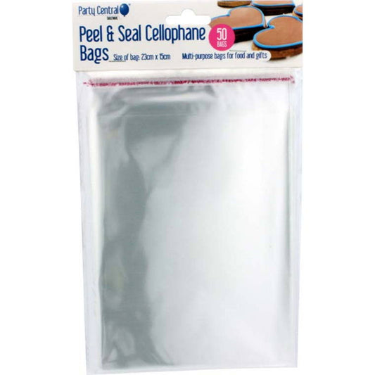 Party Central Cellophane Bags, Large, 50pk