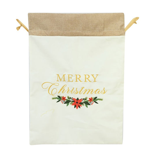 Poinsettia Stocking, Cream