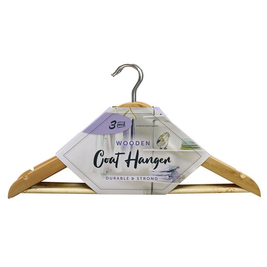 Wooden Coat Hanger, 3pk