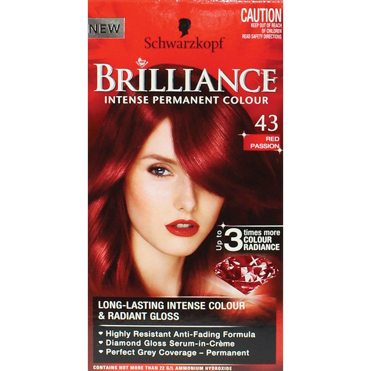 Schwarzkopf Brilliance Permanent Hair Colour, 43 Red Passion