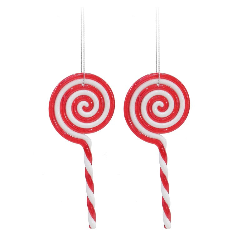 Candy Cane Lollipop Hanging Decoration, 2pk