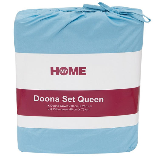 My Home Microfibre Doona Set, Queen, Blue