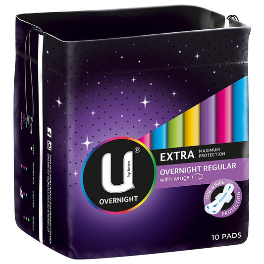 U by Kotex, Overnight Regular w/ Wings, 10pk