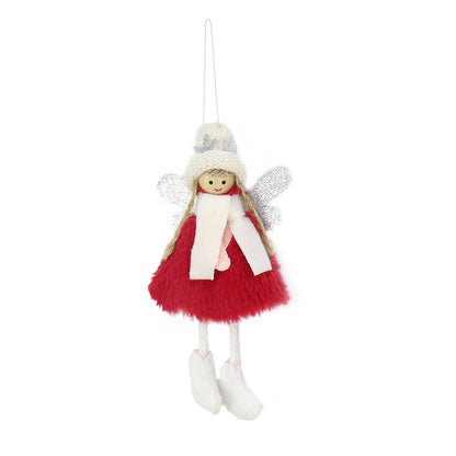 Xmas Hanging Plush Angel, 18cm, 4 Asstd Colours