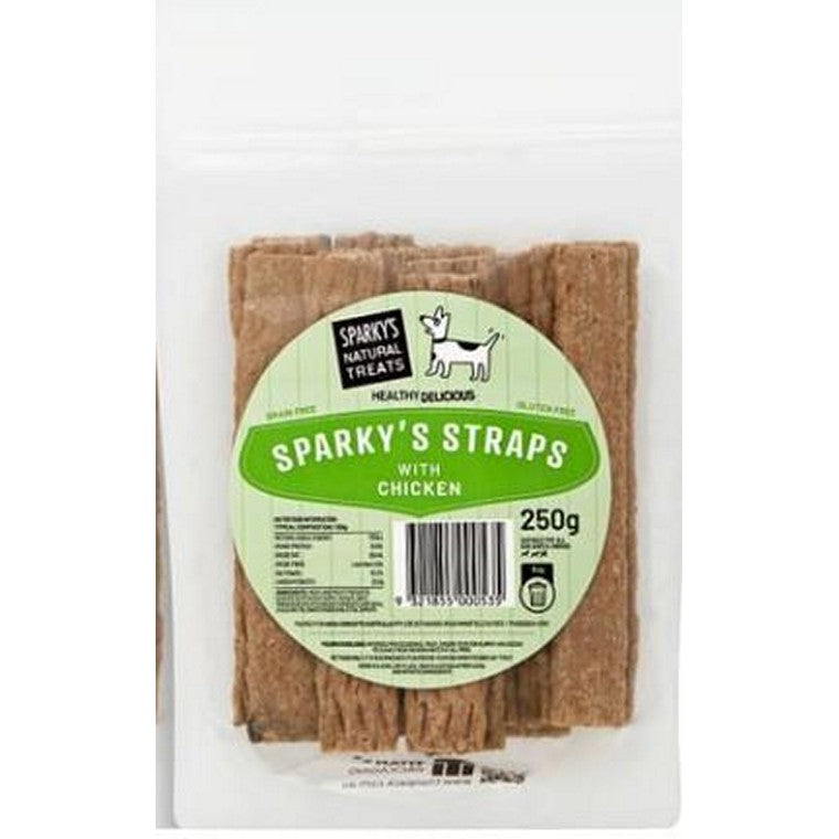 Sparkys Straps w/ Chicken, 250gm