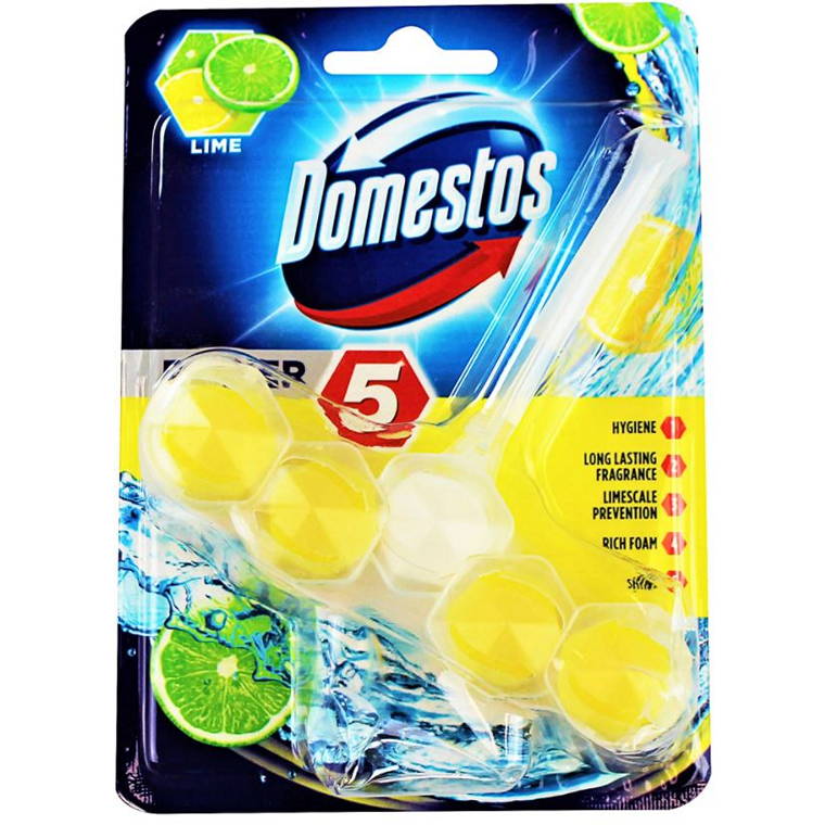 Domestos Power Toilet Cleaner, Lime 4x balls, 55gm