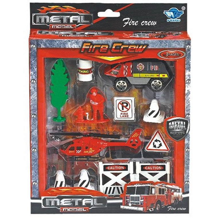 Fire Crew Die Cast Playset, 10pc, Asstd