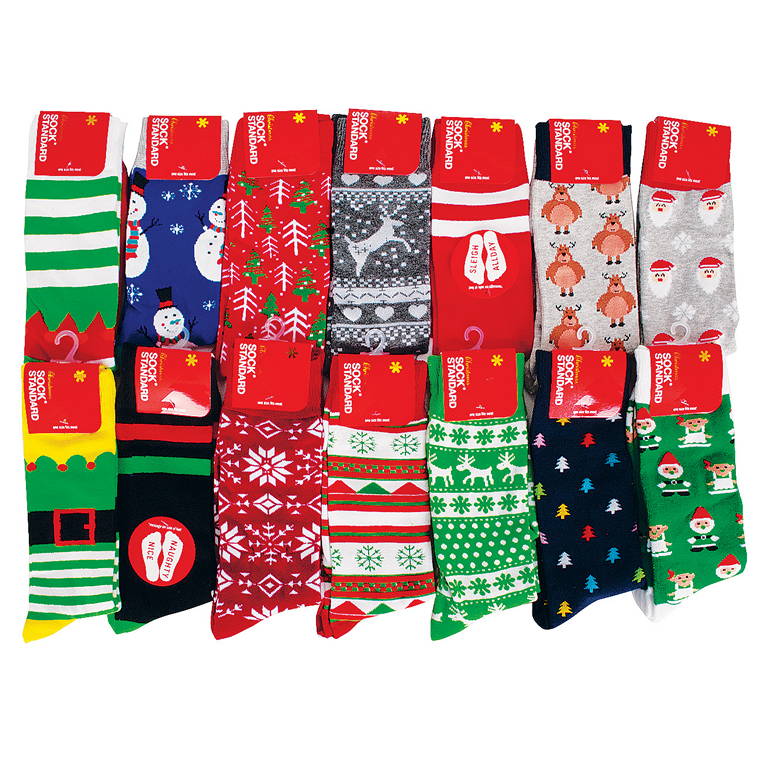 Xmas Novelty Socks, Asstd Designs