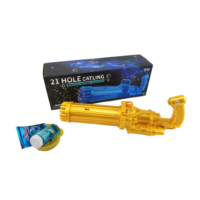 21 Hole Gatling Electric Bubble Gun, Asstd Colours