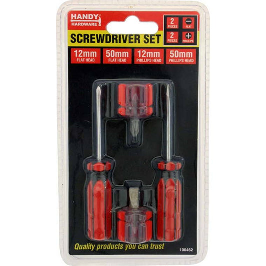 Screwdriver Set (Pocket and Stubby Size), 4pcs