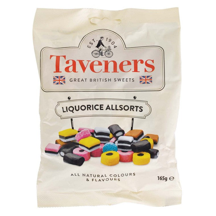 Taverners Liquorice All Sorts, 165gm.