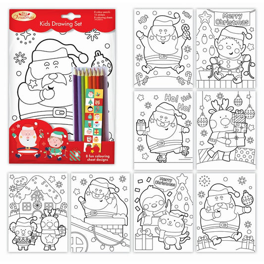 Christmas Drawing Set 8 Sheets