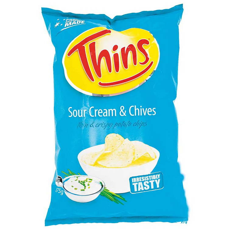 Thins Sour Cream Chips, 175gm