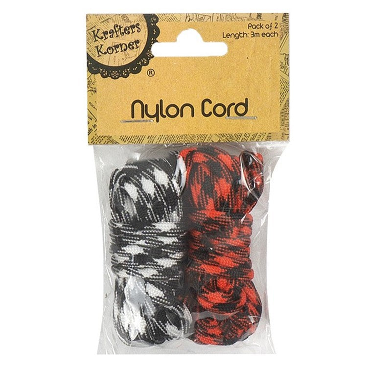 Nylon Cord, 2pk, 3 Asstd Designs