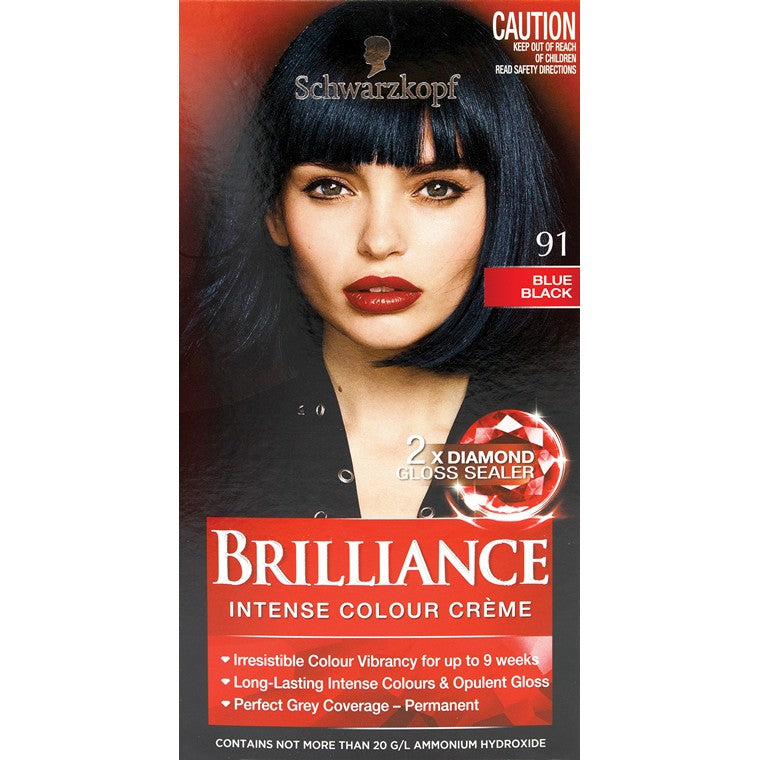 Schwarzkopf Brilliance Intense Permanent Hair Colour, 91 Blue Black