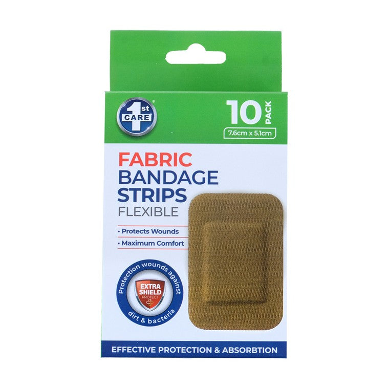 Fabric Bandage Strips, 10pk