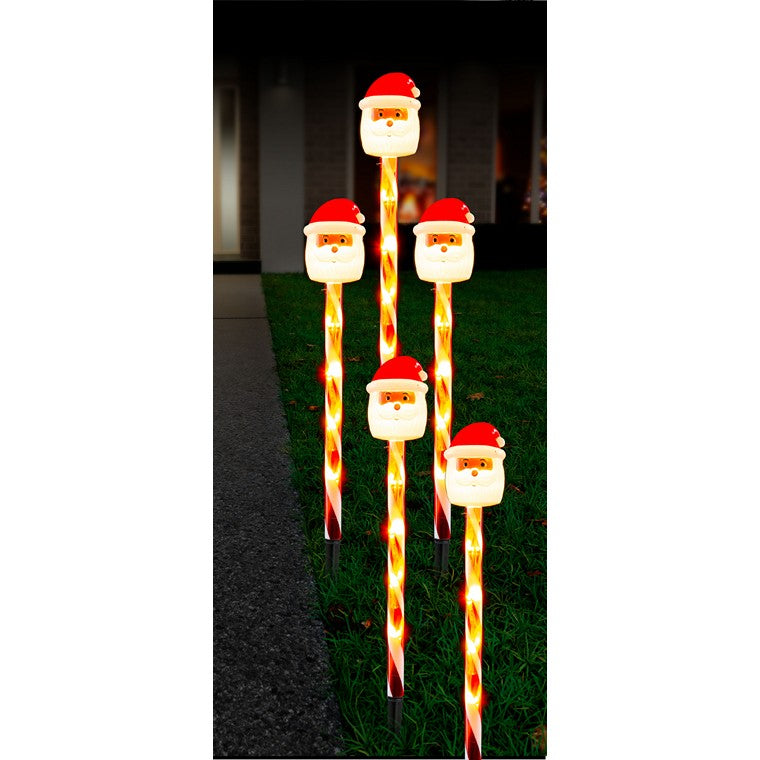 LED Candy Santa or Snowflake Path Lights, 5pk