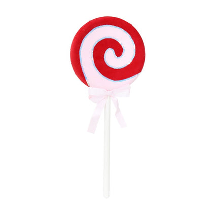 Giant Candy  Cane Velvet Lollipop, Asstd