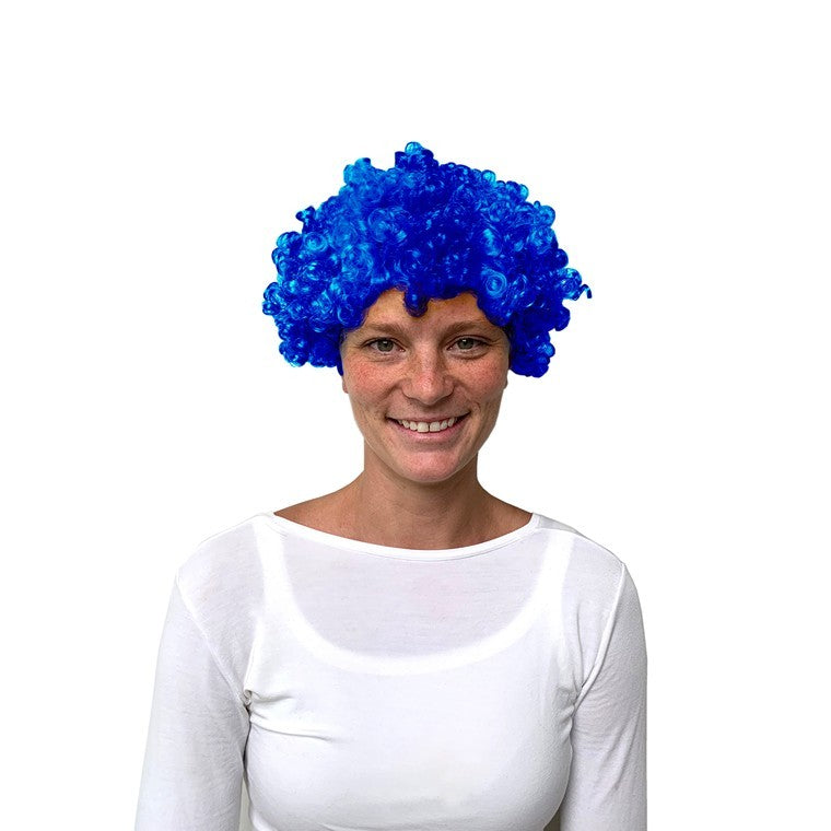 Party Curly Wig, Blue