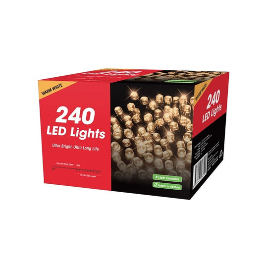 Xmas Fairy Lights, 240 LED, Warm White