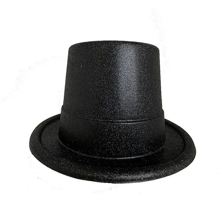 Party Top Hat Glitter, Black