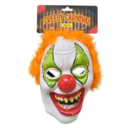 Adults Evil Clown Mask w/ Wig, 3 Asstd