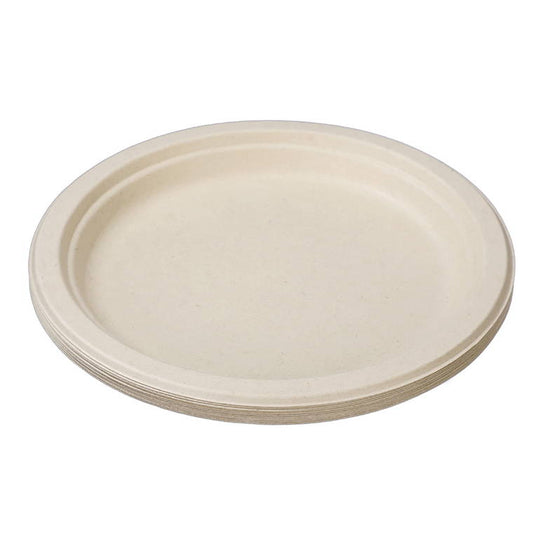 L&L Eco Dinner Plate, Natural, 23cm, 12pk