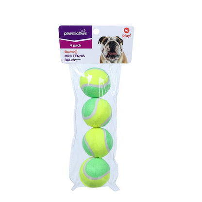 Mini 4cm Tennis Ball, 4pk, 3 Asstd Colours