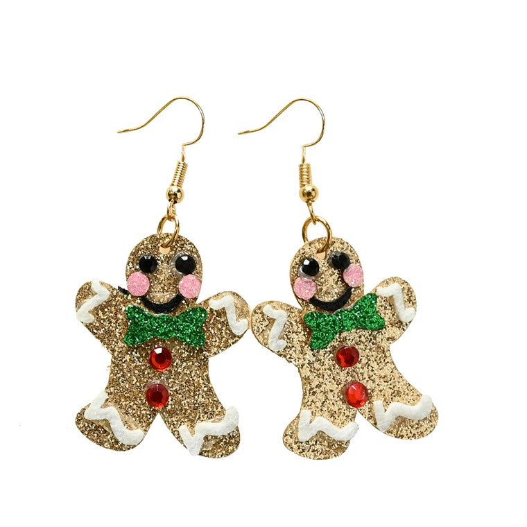 Christmas Earrings Novelty Glitter, Asstd