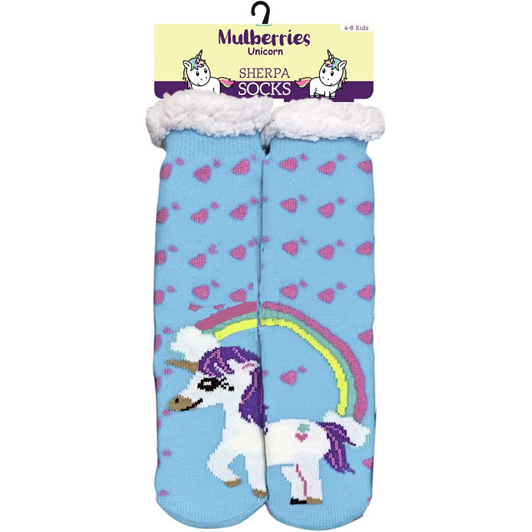 Girls Sock w/ Sherpa Lining, 4 Asstd Designs