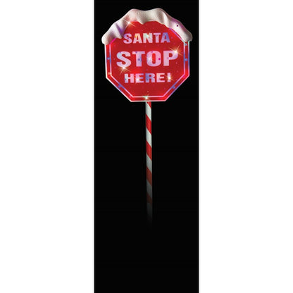 Solar Santa Stop Sign, 110cm