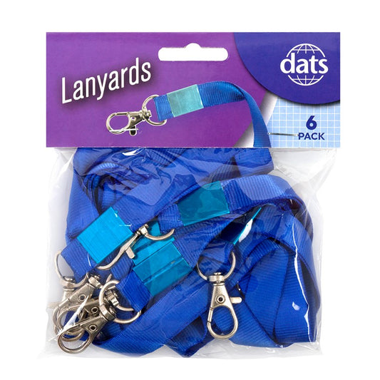 Lanyard, Blue, 6pk