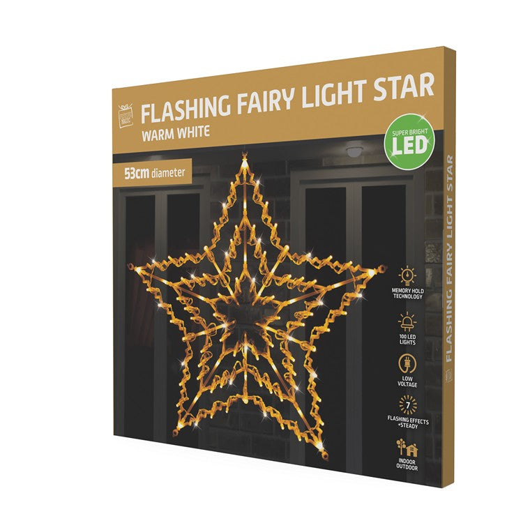 Flashing Fairy Light Star, 3 Asstd