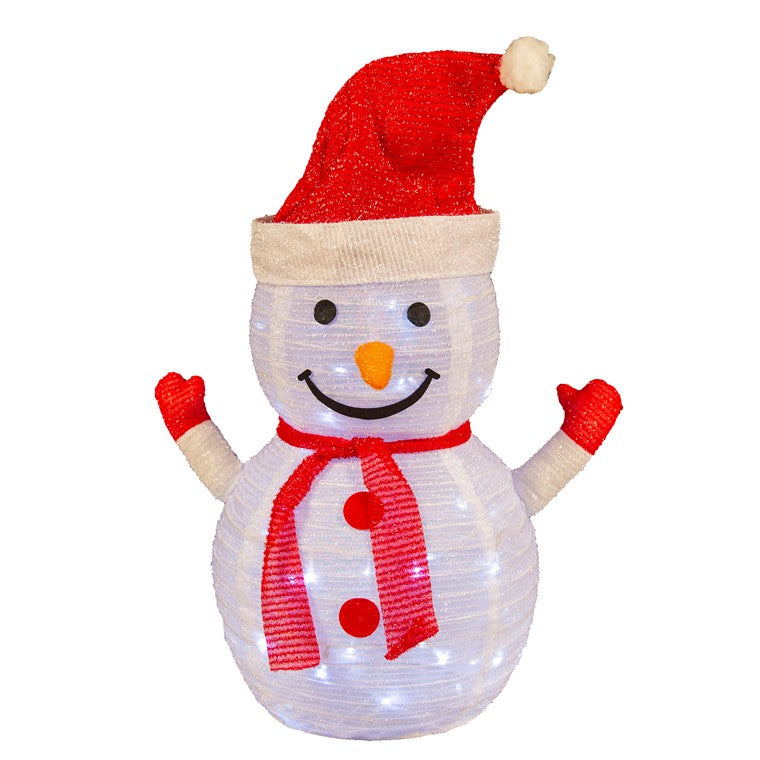 Xmas Mesh Tinsel Snowman, 70cm