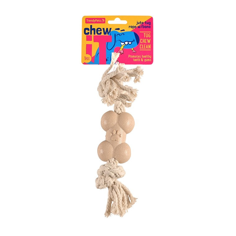 Jute Tug Rope w/ Bone, Asstd