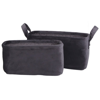 H&G Velvet Storage Basket Rectangle, Set Of 2