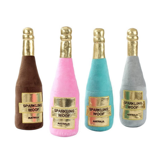 Plush Sparkling Woof Bottles, 30cm, 4 Asstd Designs