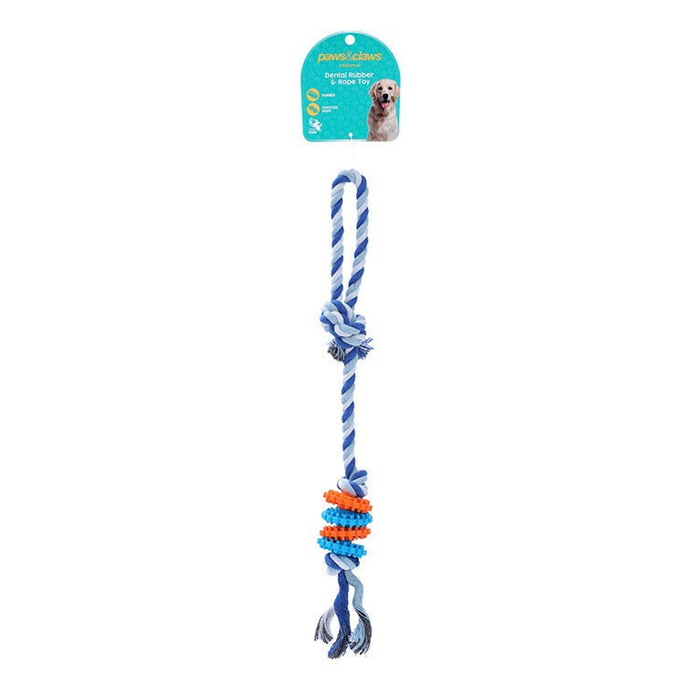 Dental Rubber & Rope Toy, Asstd