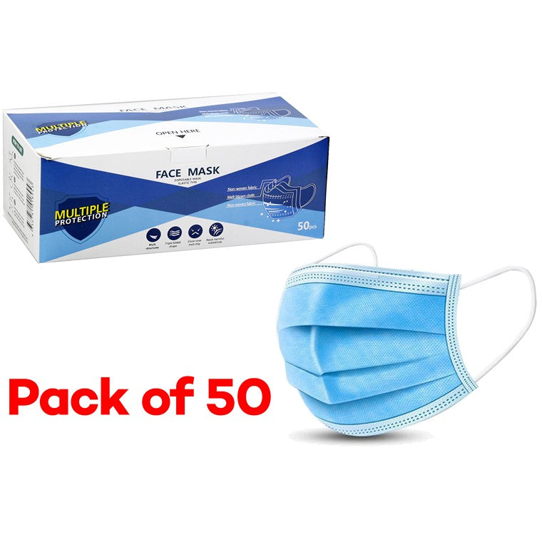 Disposable Face Mask, 50pk