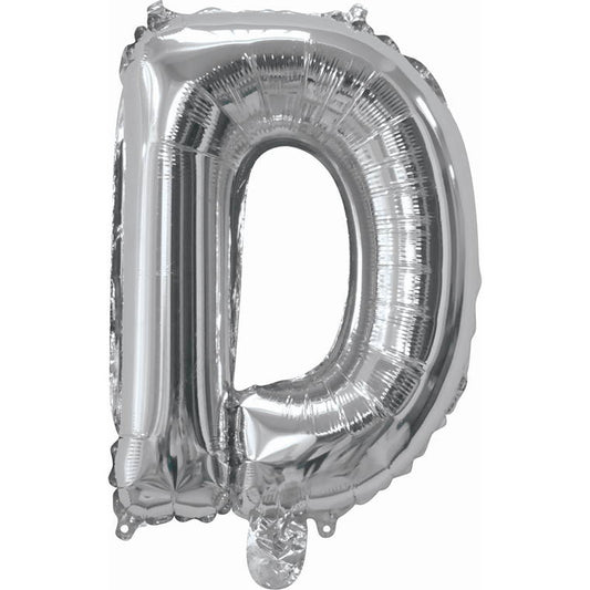 Silver Foil Balloon, 35cm, Letter D