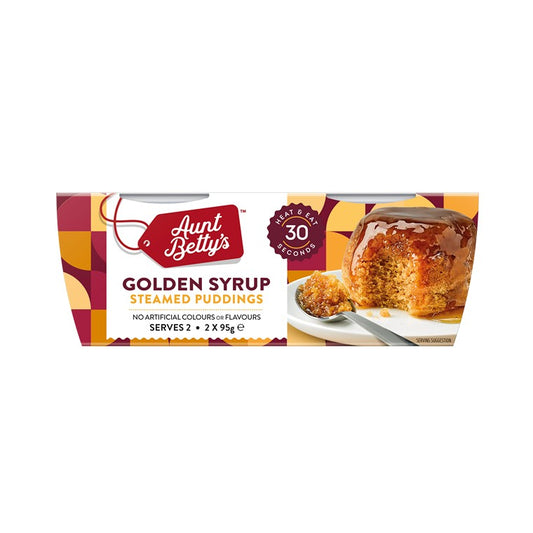 Aunt Bettys Golden Syrup Pudding, 2pk, 190gm