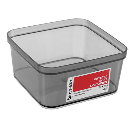 Square Crystal Container, 12x6cm, 2 Asstd Colours