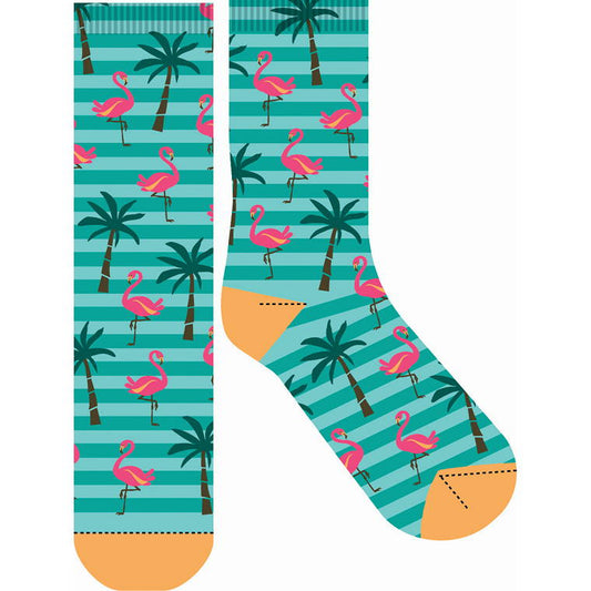 Flamingo Palm Crazy Sock