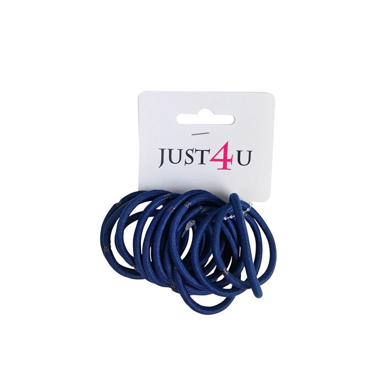 School Hair Elastic, Navy Blue, 15pk