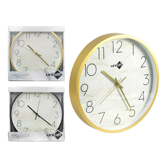 Marble Look Clock, 30cm, 2 Asstd Designs